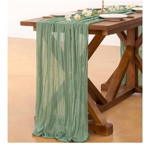 Green Cheesecloth Table Runners